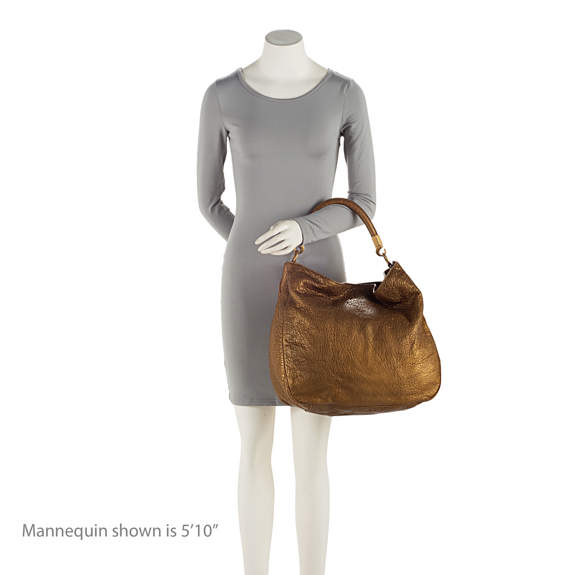 Saint Laurent Metallic Leather Roady Large Hobo (SHF-1waUqq)