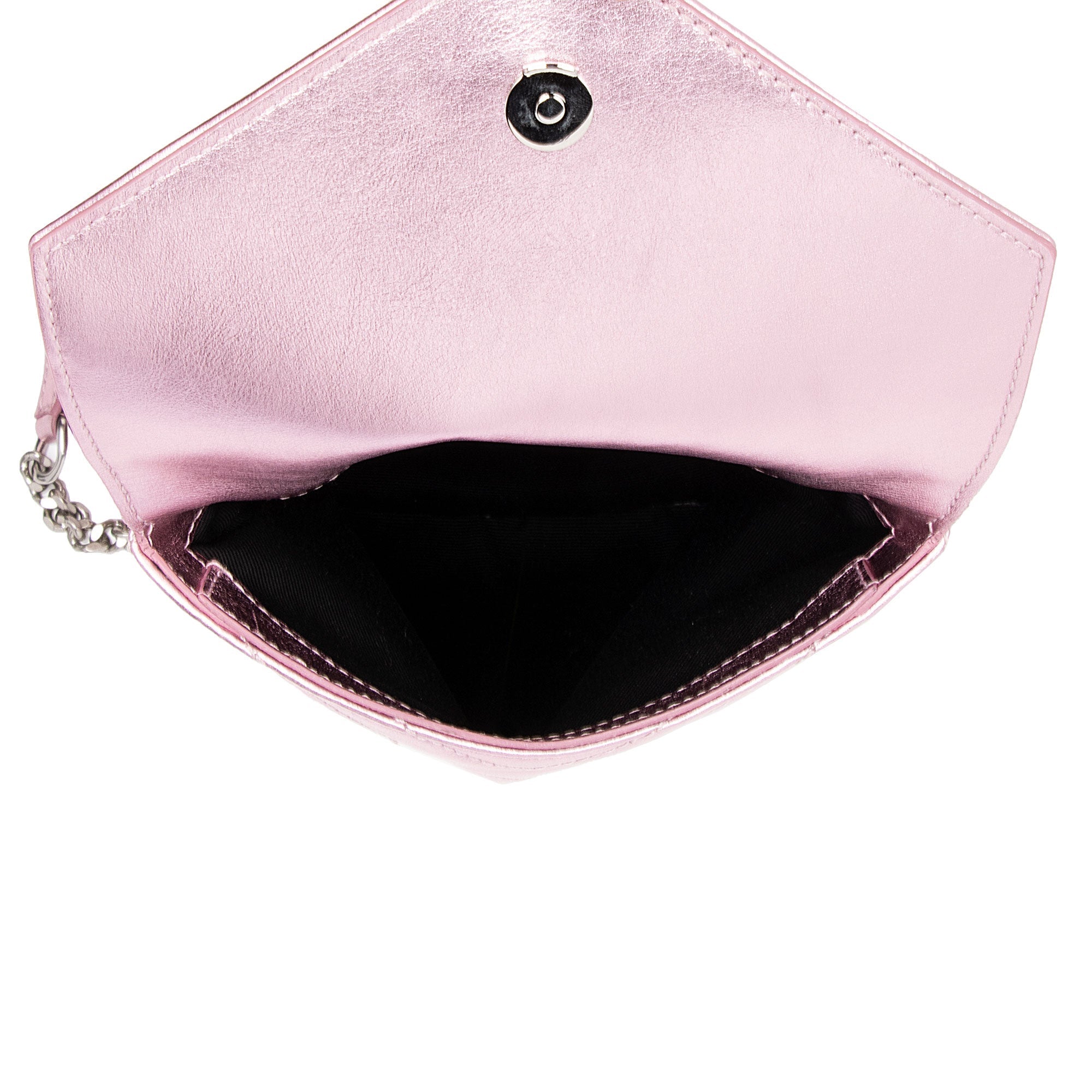 Saint Laurent Metallic Matelasse Lambskin Monogram Small Double Flap Bag (SHF-IdIvhA)