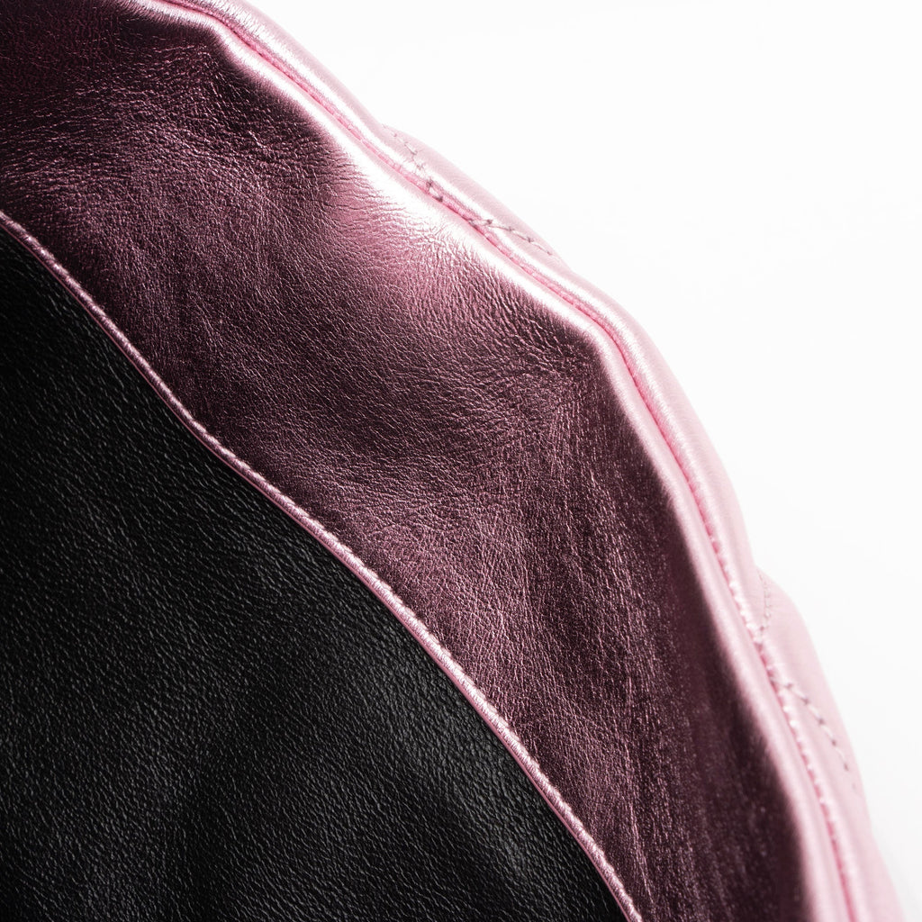 Saint Laurent Metallic Quilted Lambskin Puffer Sade Clutch (SHF-dsF7Ye)