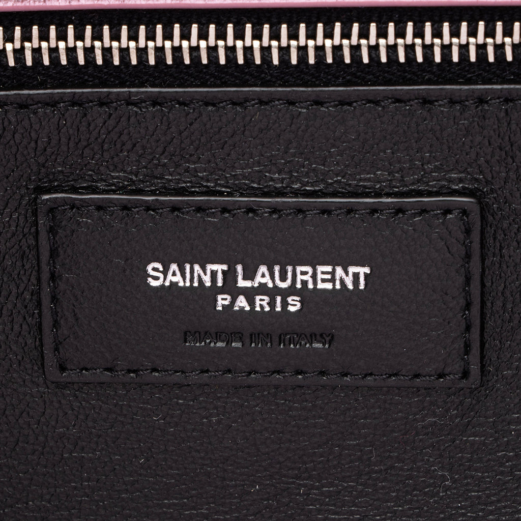 Saint Laurent Metallic Quilted Lambskin Puffer Sade Clutch (SHF-dsF7Ye)