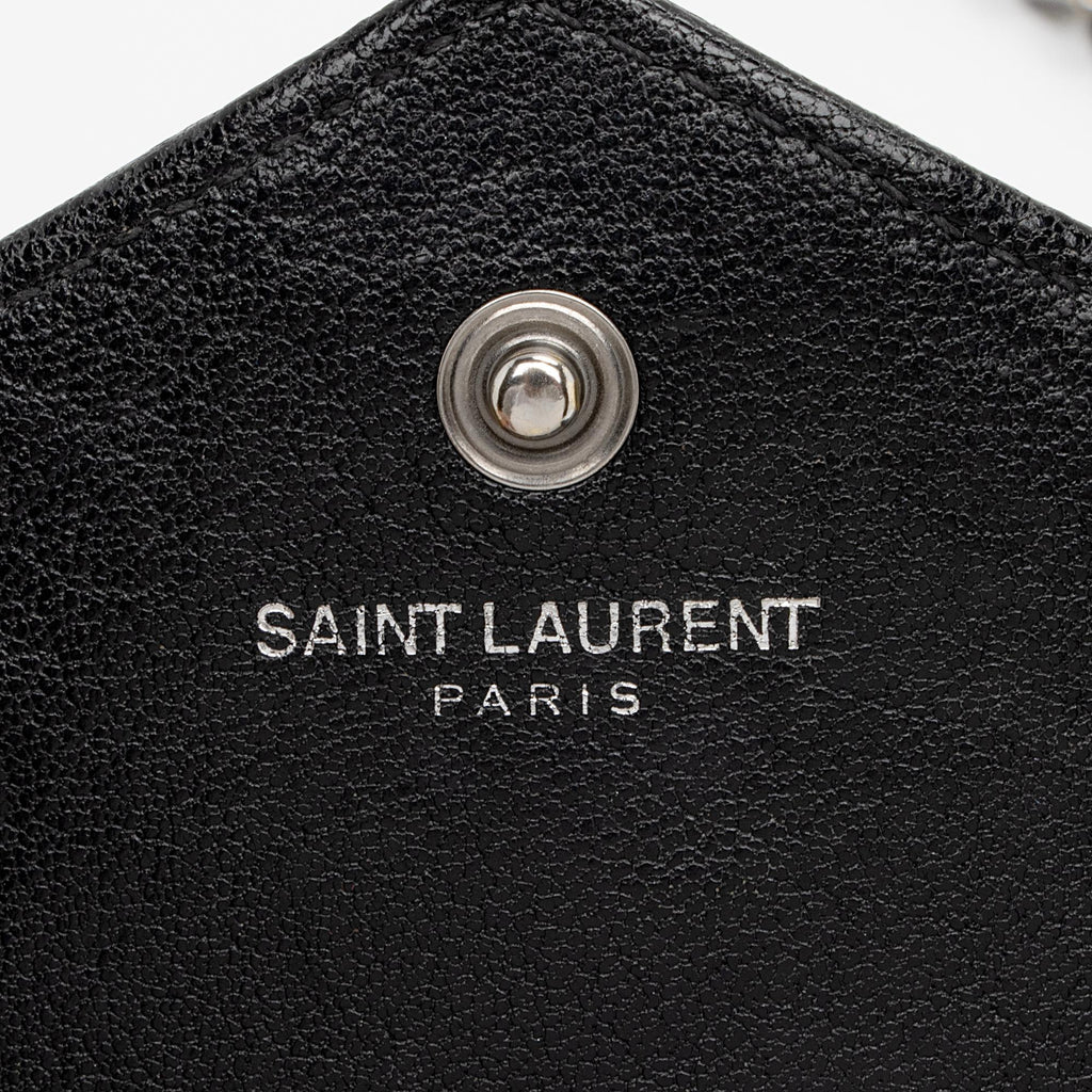 Saint Laurent Mixed Matelasse Calfskin Monogram Chain Wallet (SHF-f944Ez)