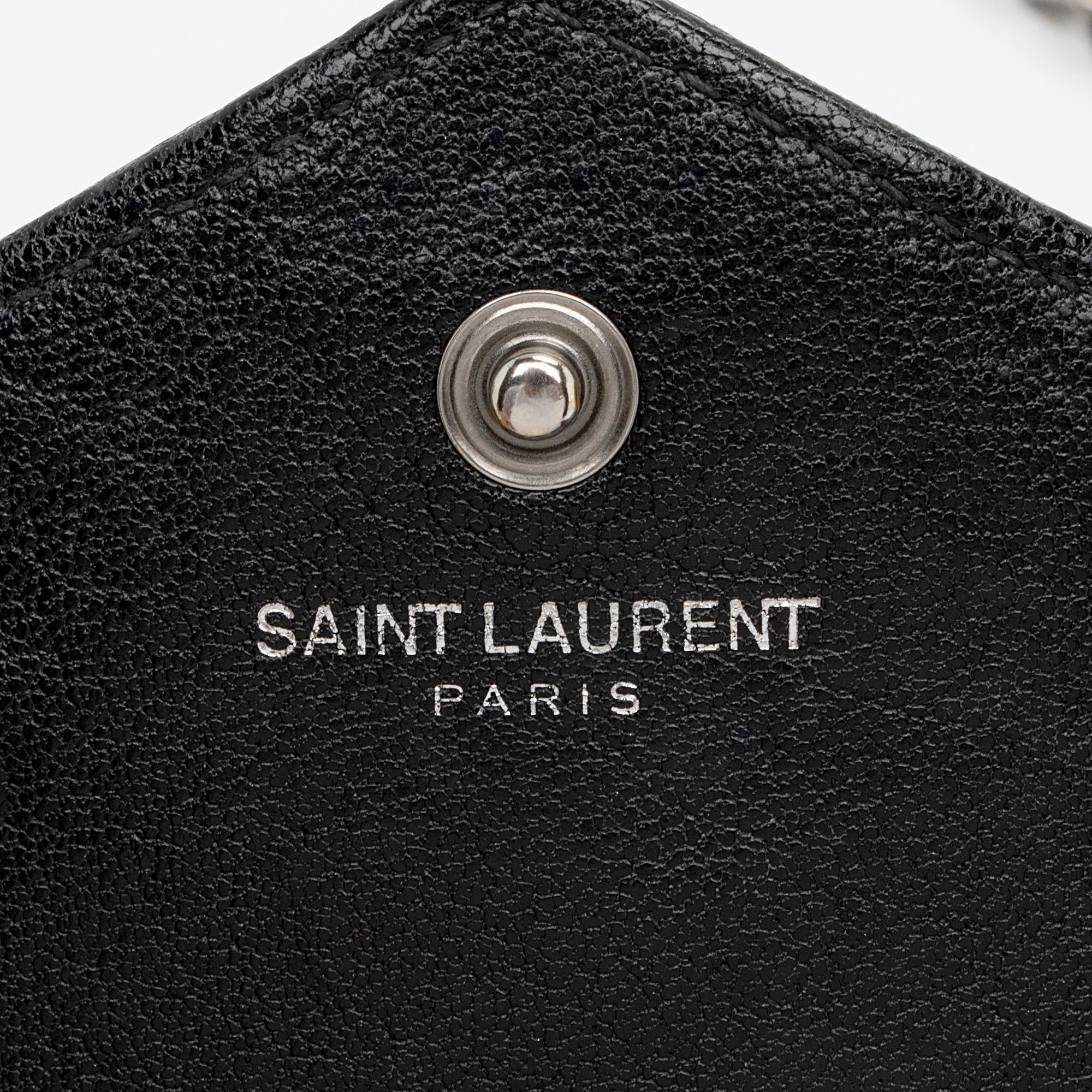 Saint Laurent Mixed Matelasse Calfskin Monogram Chain Wallet (SHF-f944Ez)