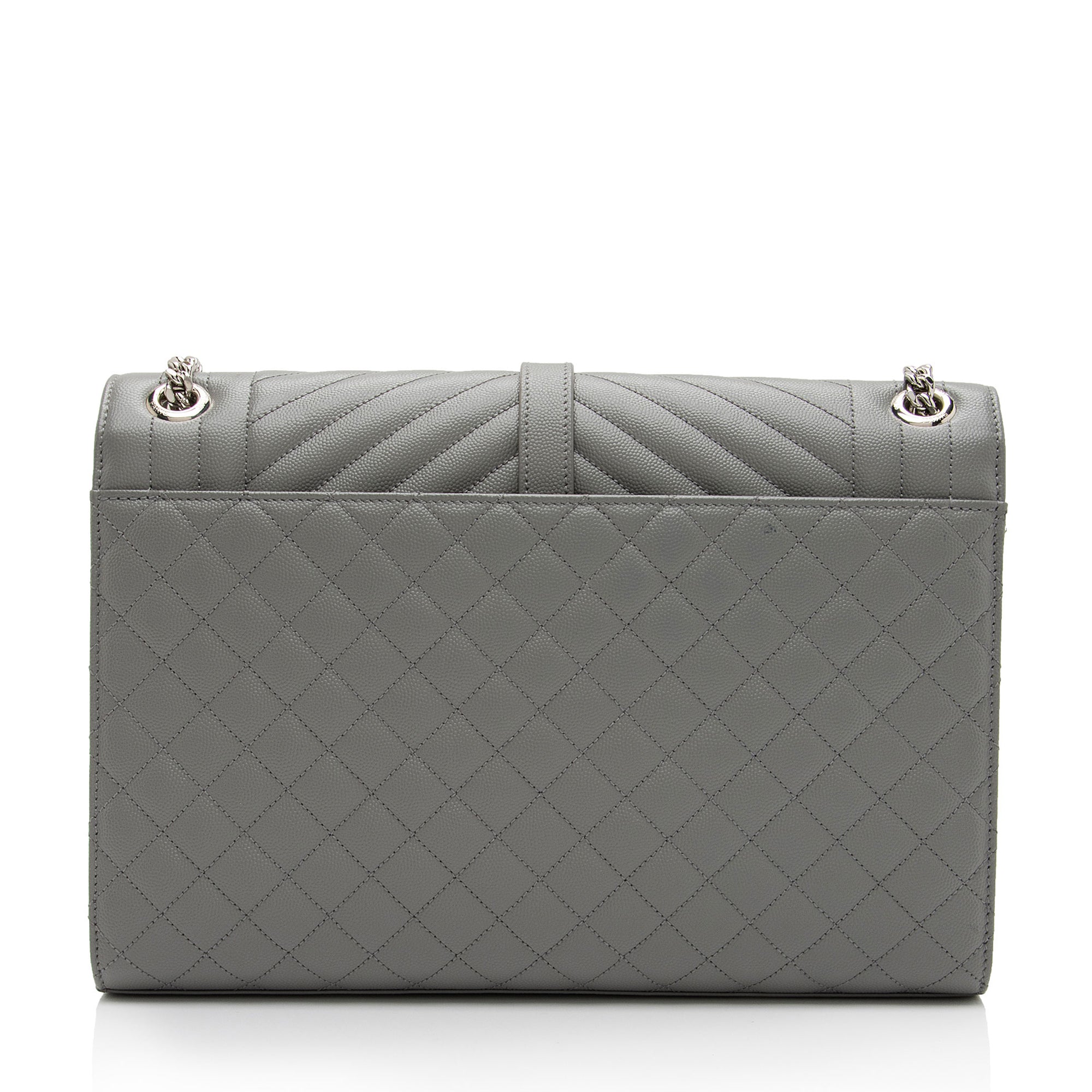 Saint Laurent Mixed Matelasse Grain de Poudre Monogram Large Envelope Bag (SHF-9oCzj0)