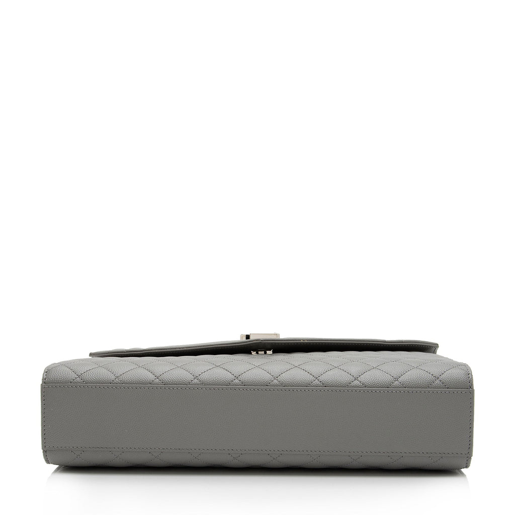 Saint Laurent Mixed Matelasse Grain de Poudre Monogram Large Envelope Bag (SHF-9oCzj0)