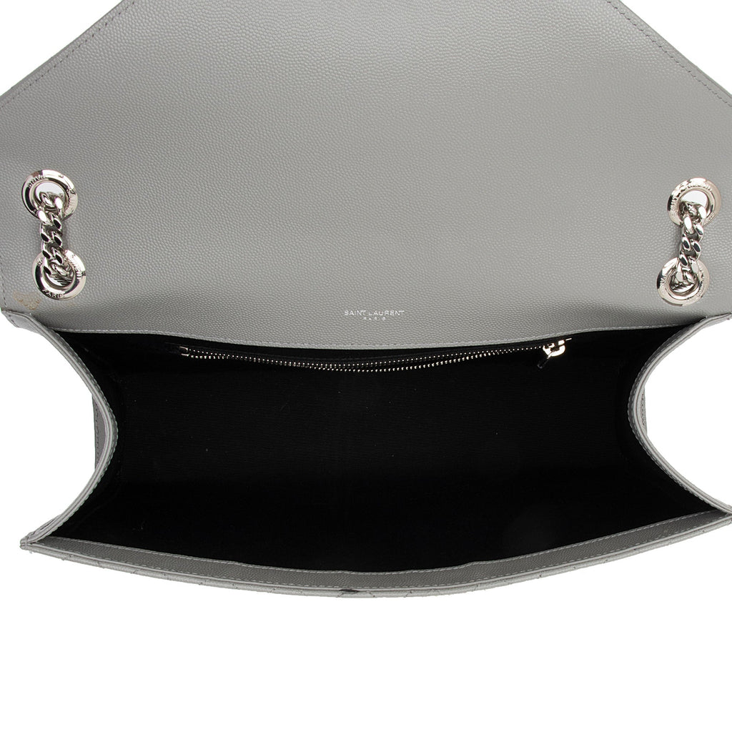Saint Laurent Mixed Matelasse Grain de Poudre Monogram Large Envelope Bag (SHF-9oCzj0)