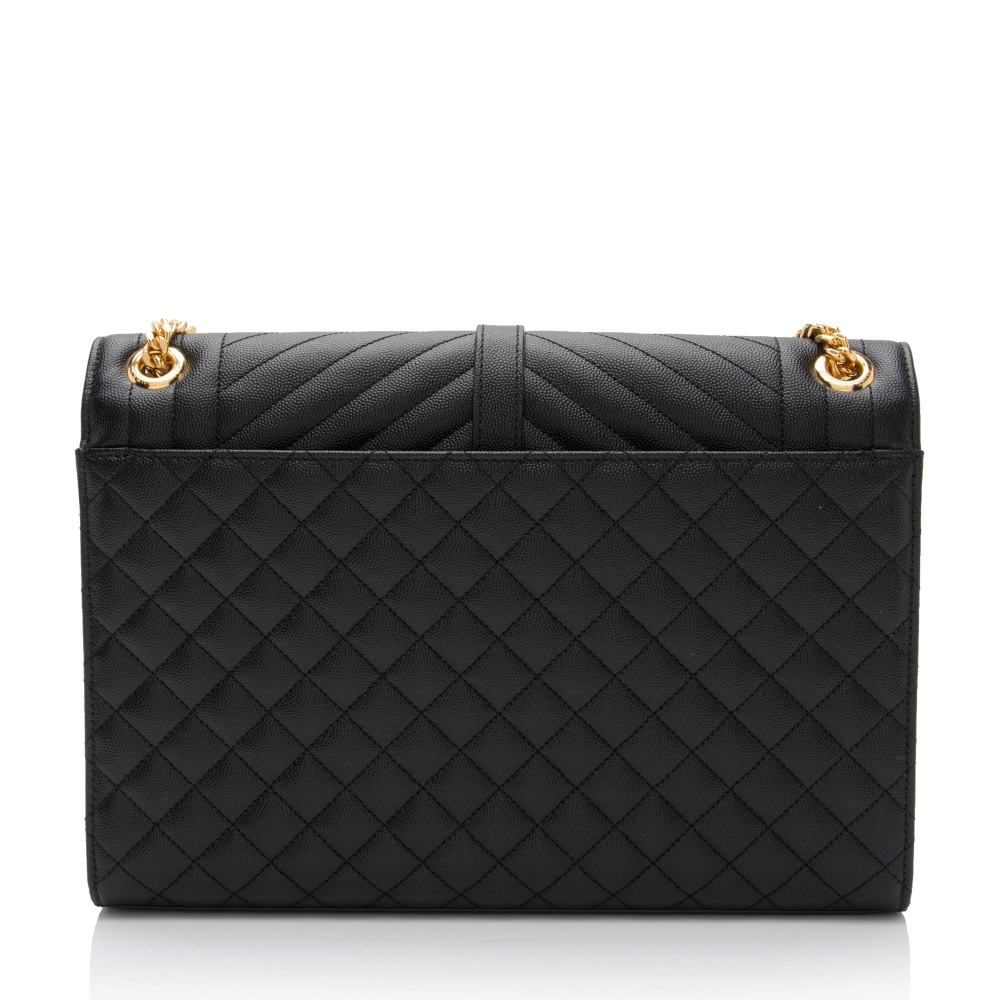 Saint Laurent Mixed Matelasse Grain de Poudre Monogram Large Envelope Bag (SHF-xlS4gs)