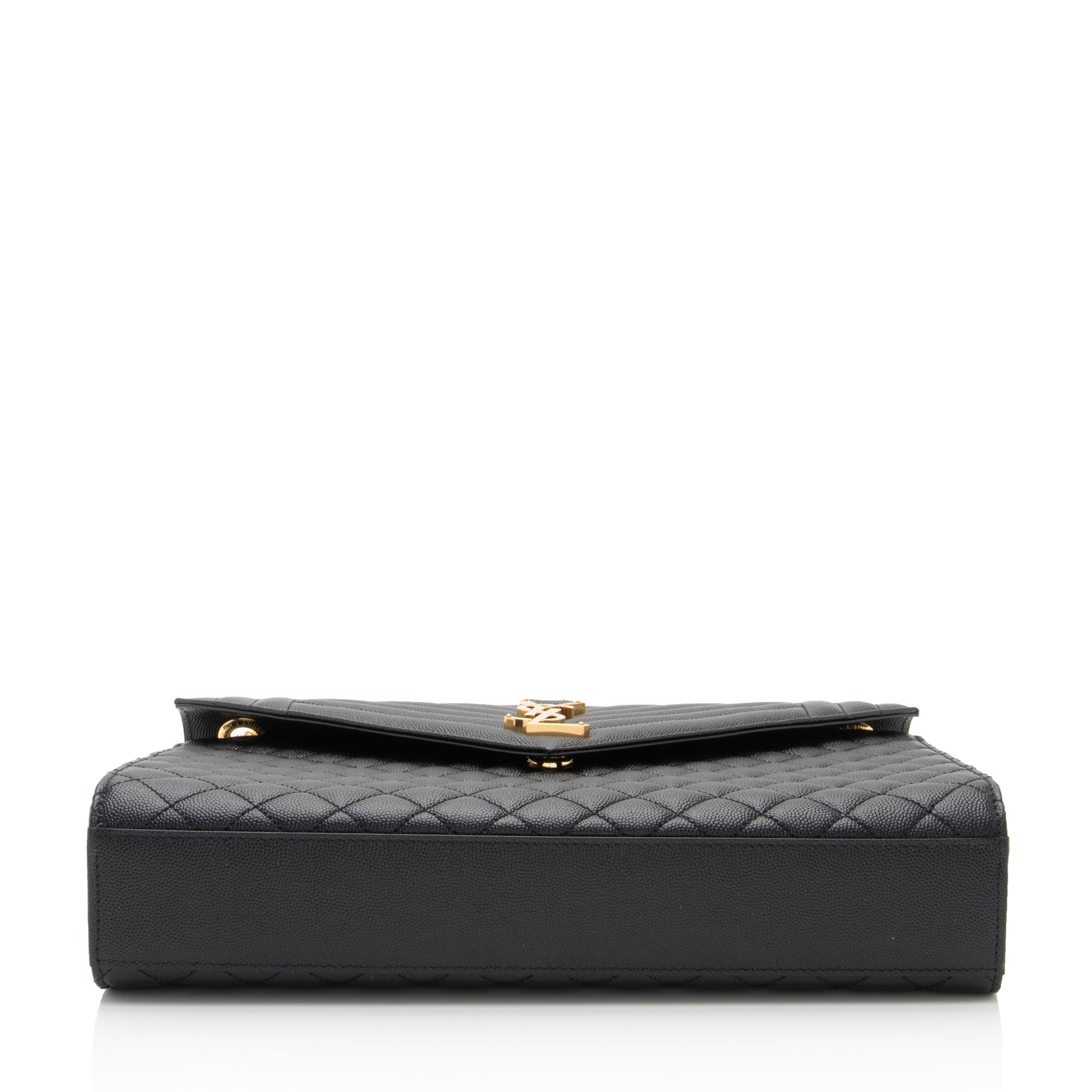 Saint Laurent Mixed Matelasse Grain de Poudre Monogram Large Envelope Bag (SHF-xlS4gs)