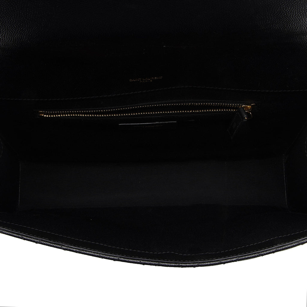 Saint Laurent Mixed Matelasse Grain de Poudre Monogram Large Envelope Bag (SHF-xlS4gs)
