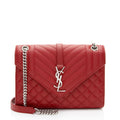 Saint Laurent Mixed Matelasse Grain de Poudre Monogram Medium Shoulder Bag (SHF-2Ox16z)