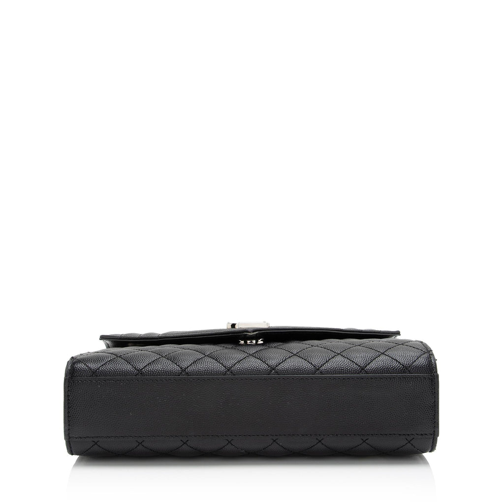 Saint Laurent Mixed Matelasse Grain de Poudre Monogram Medium Shoulder Bag (SHF-xBAr0v)
