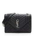 Saint Laurent Mixed Matelasse Grain de Poudre Monogram Medium Shoulder Bag (SHF-xBAr0v)