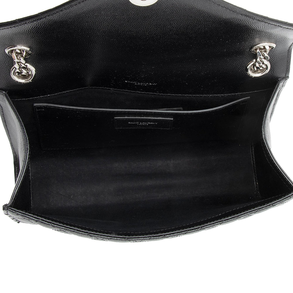 Saint Laurent Mixed Matelasse Grain de Poudre Monogram Medium Shoulder Bag (SHF-xBAr0v)