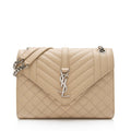 Saint Laurent Mixed Matelasse Grain de Poudre Monogram Medium Shoulder Bag (SHF-AvP2UF)