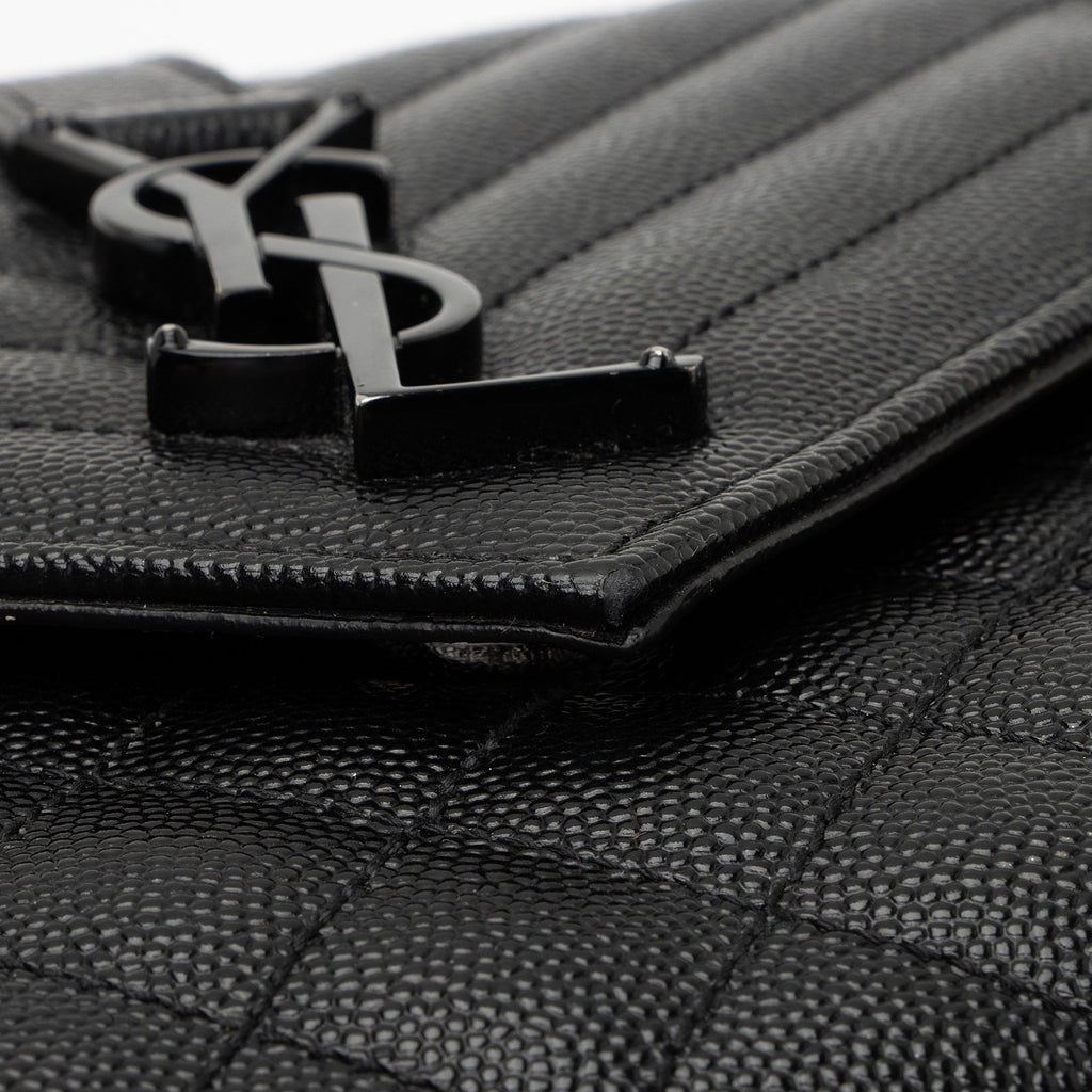 Saint Laurent Mixed Matelasse Grain de Poudre Monogram Medium Shoulder Bag (SHF-nFM7Cy)