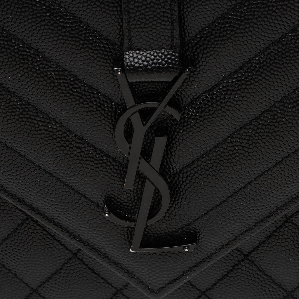 Saint Laurent Mixed Matelasse Grain de Poudre Monogram Medium Shoulder Bag (SHF-nFM7Cy)