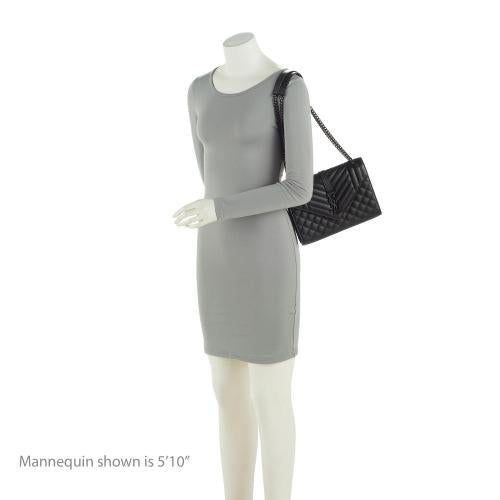 Saint Laurent Mixed Matelasse Grain de Poudre Monogram Medium Shoulder Bag (SHF-nFM7Cy)
