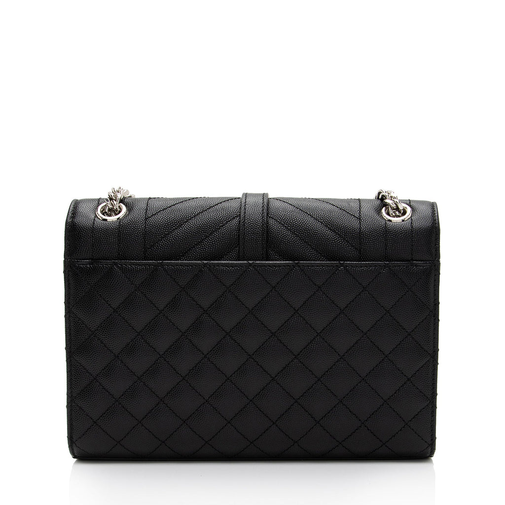 Saint Laurent Mixed Matelasse Grain de Poudre Monogram Medium Shoulder Bag (SHF-TEWHpY)