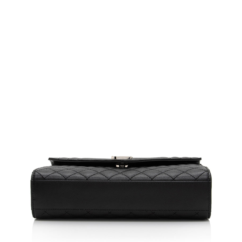 Saint Laurent Mixed Matelasse Grain de Poudre Monogram Medium Shoulder Bag (SHF-TEWHpY)