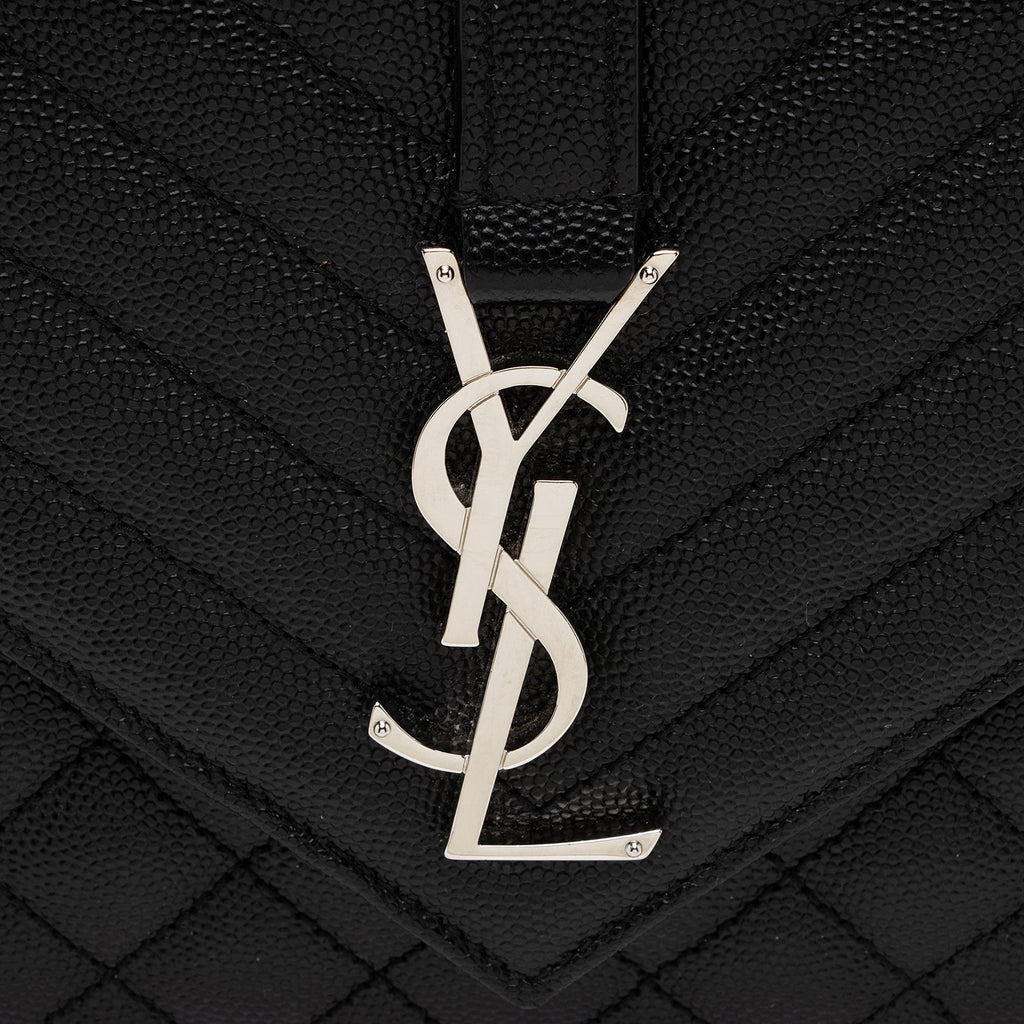 Saint Laurent Mixed Matelasse Grain de Poudre Monogram Medium Shoulder Bag (SHF-TEWHpY)