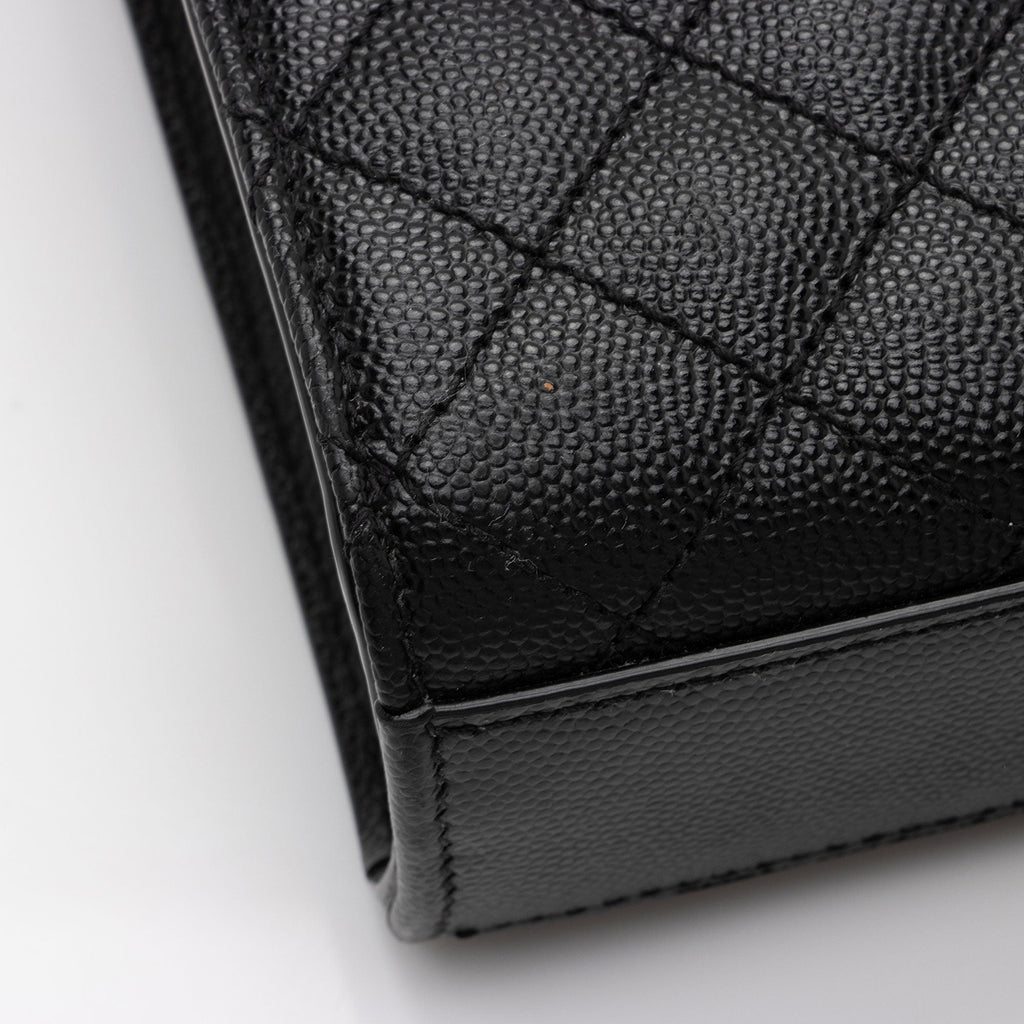 Saint Laurent Mixed Matelasse Grain de Poudre Monogram Medium Shoulder Bag (SHF-TEWHpY)