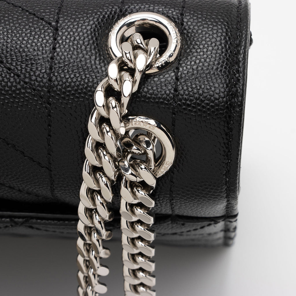 Saint Laurent Mixed Matelasse Grain de Poudre Monogram Medium Shoulder Bag (SHF-TEWHpY)