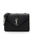 Saint Laurent Mixed Matelasse Grain de Poudre Monogram Medium Shoulder Bag (SHF-TEWHpY)
