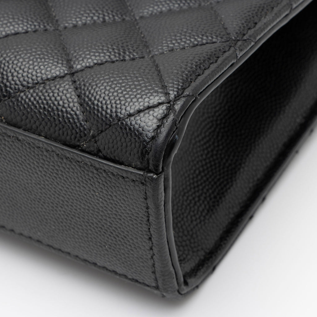 Saint Laurent Mixed Matelasse Grain de Poudre Monogram Medium Shoulder Bag (SHF-nC1SPa)