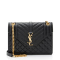 Saint Laurent Mixed Matelasse Grain de Poudre Monogram Medium Shoulder Bag (SHF-nC1SPa)