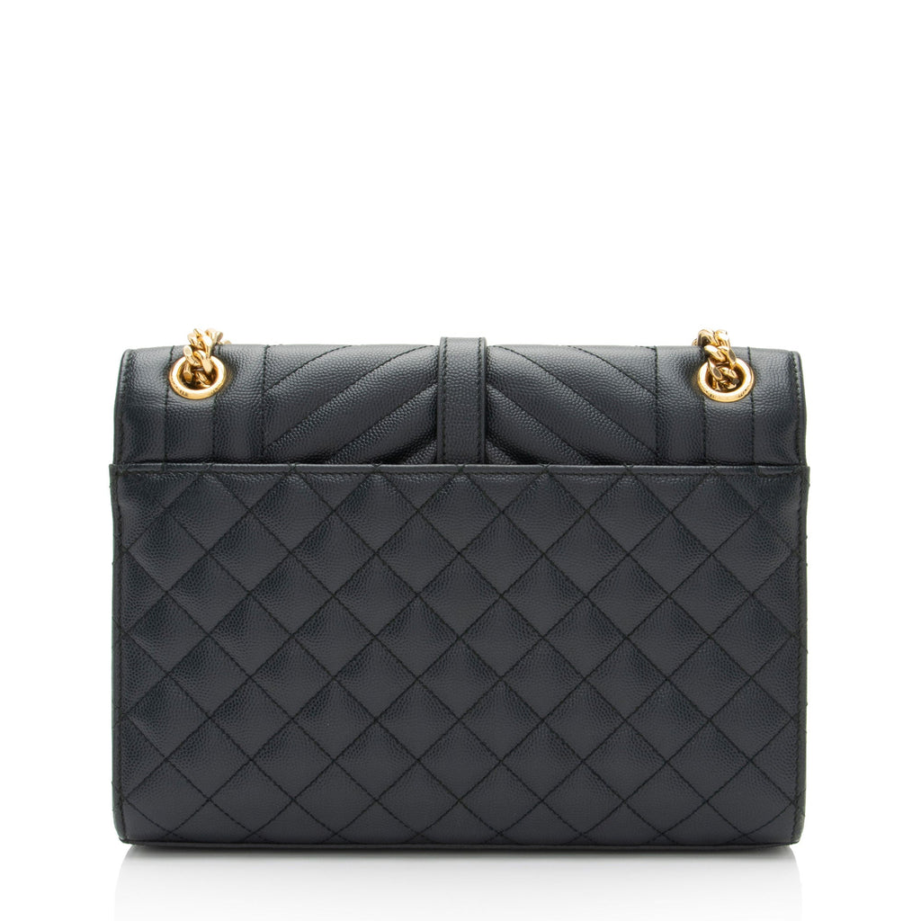 Saint Laurent Mixed Matelasse Grain de Poudre Monogram Medium Shoulder Bag (SHF-EraTyH)