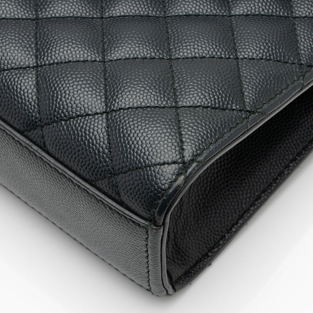 Saint Laurent Mixed Matelasse Grain de Poudre Monogram Medium Shoulder Bag (SHF-EraTyH)