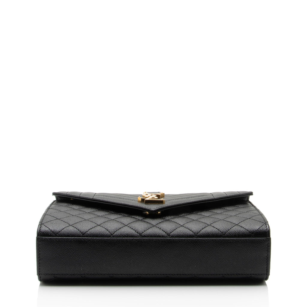 Saint Laurent Mixed Matelasse Grain de Poudre Monogram Medium Shoulder Bag (SHF-vIsSXF)