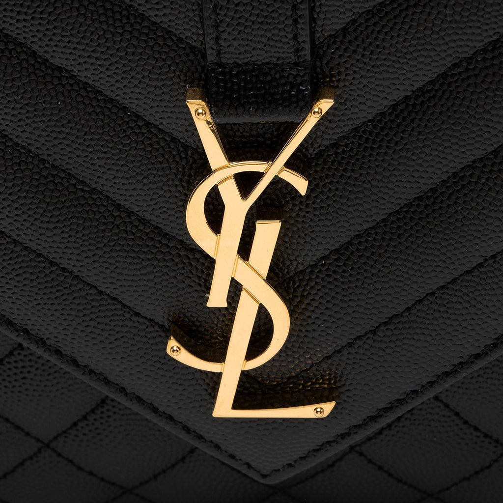 Saint Laurent Mixed Matelasse Grain de Poudre Monogram Medium Shoulder Bag (SHF-vIsSXF)