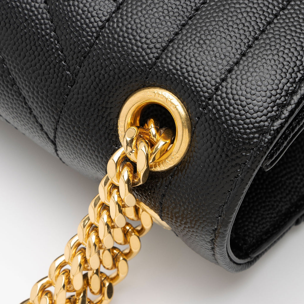 Saint Laurent Mixed Matelasse Grain de Poudre Monogram Medium Shoulder Bag (SHF-vIsSXF)