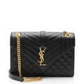 Saint Laurent Mixed Matelasse Grain de Poudre Monogram Medium Shoulder Bag (SHF-vIsSXF)