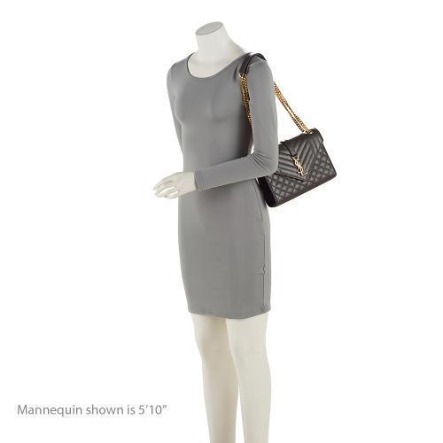 Saint Laurent Mixed Matelasse Grain de Poudre Monogram Medium Shoulder Bag (SHF-vIsSXF)