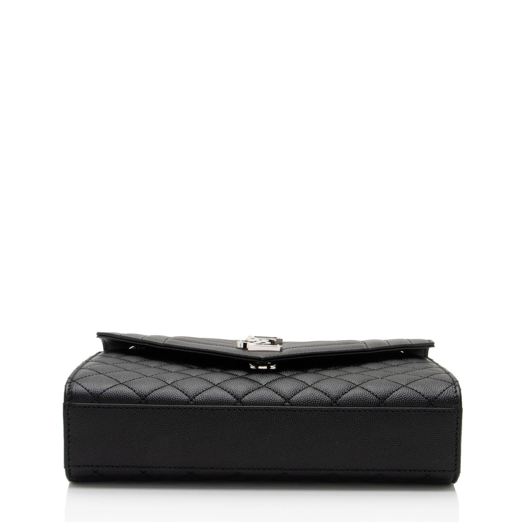 Saint Laurent Mixed Matelasse Grain de Poudre Monogram Medium Shoulder Bag (SHF-RgW8Jm)