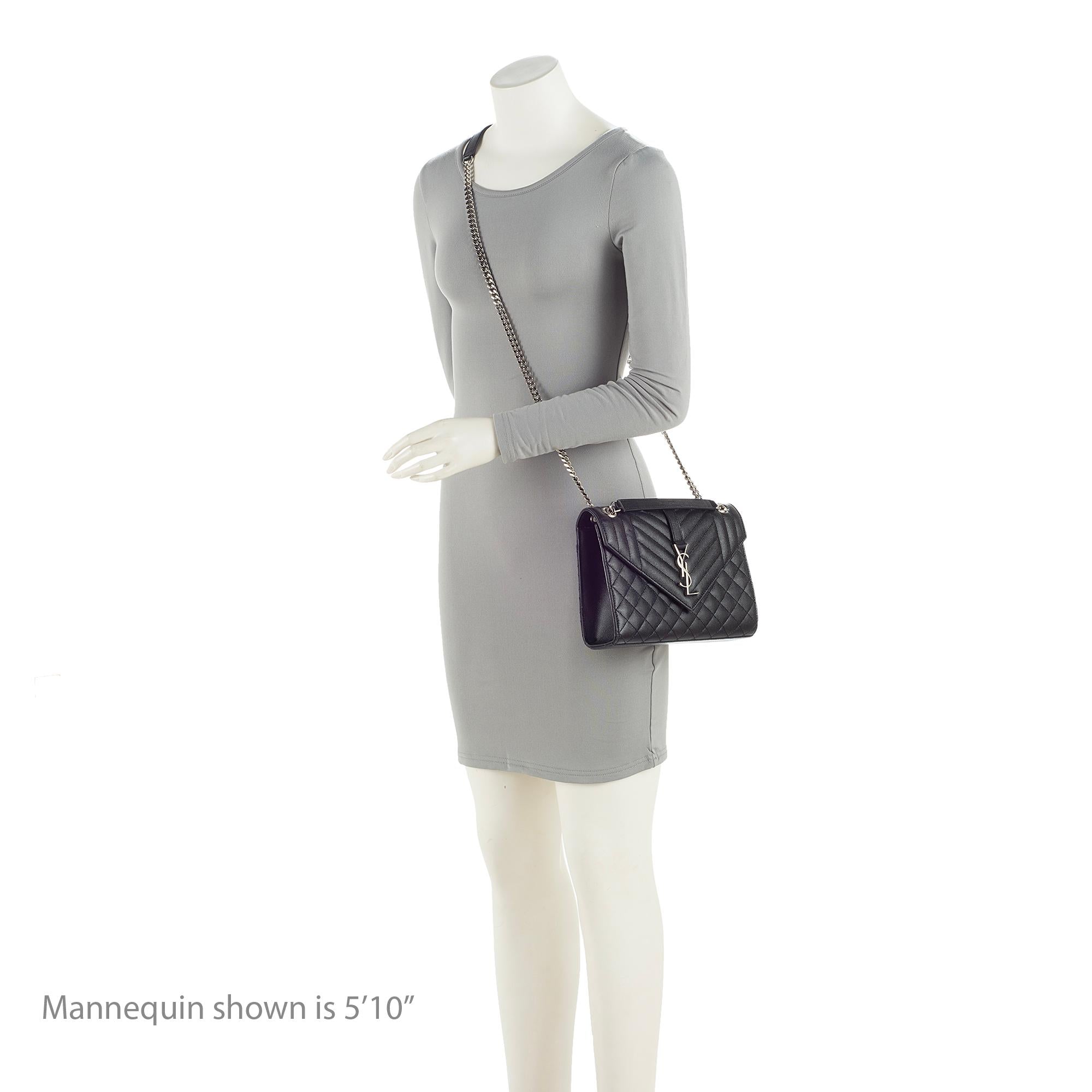 Saint Laurent Mixed Matelasse Grain de Poudre Monogram Medium Shoulder Bag (SHF-RgW8Jm)