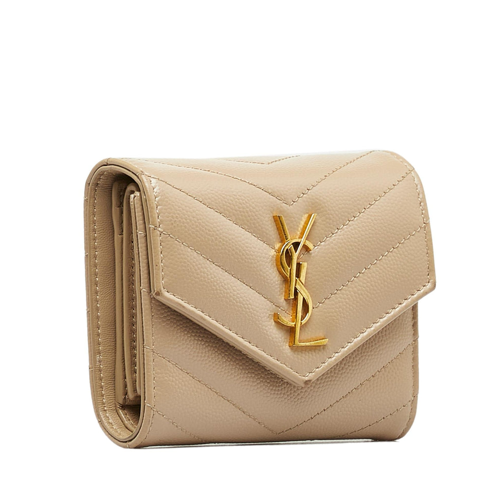 Saint Laurent Monogram V Stitch Wallet (SHG-tPcMVa)