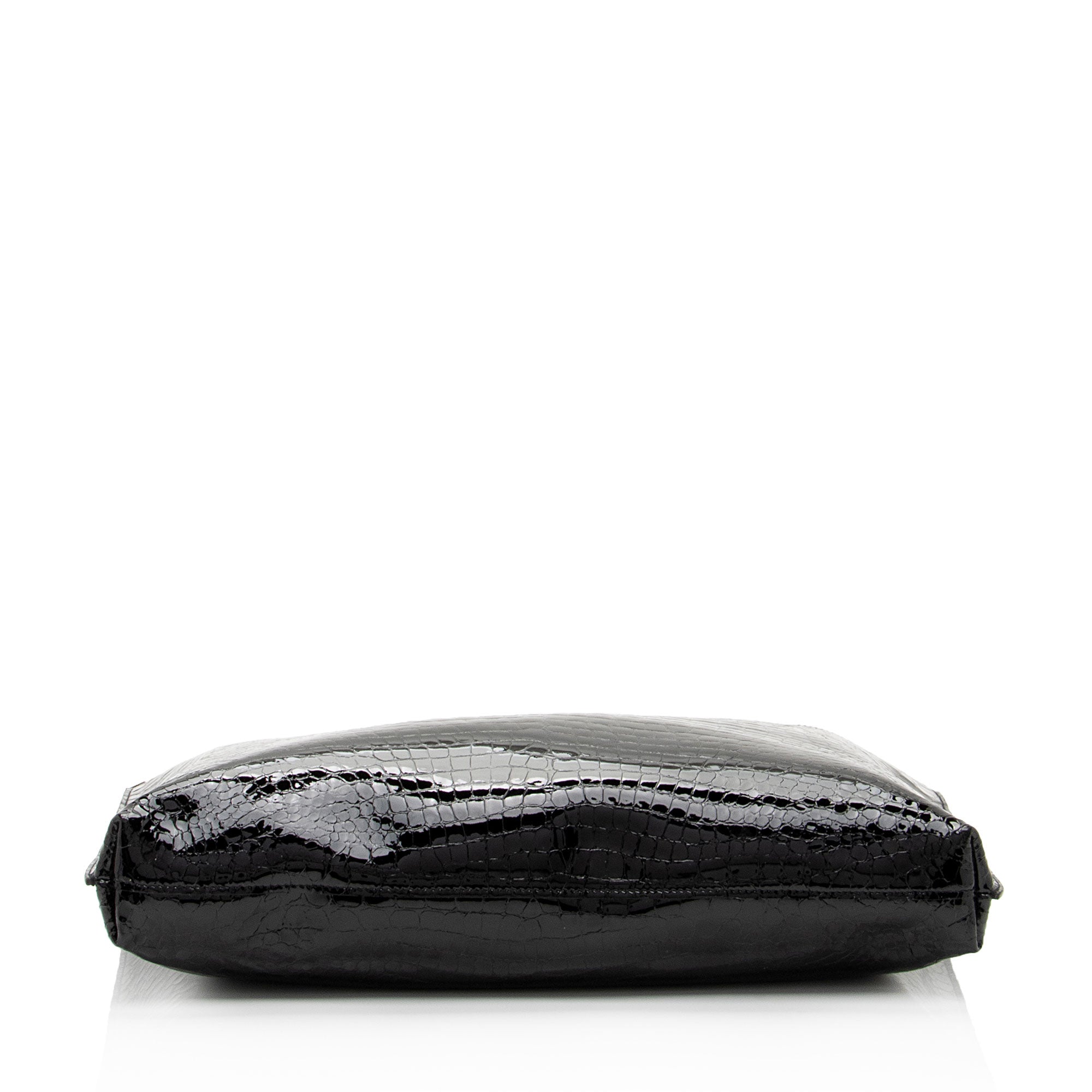 Saint Laurent Patent Croc Embossed Suzanne Medium Hobo (SHF-ob9qRW)