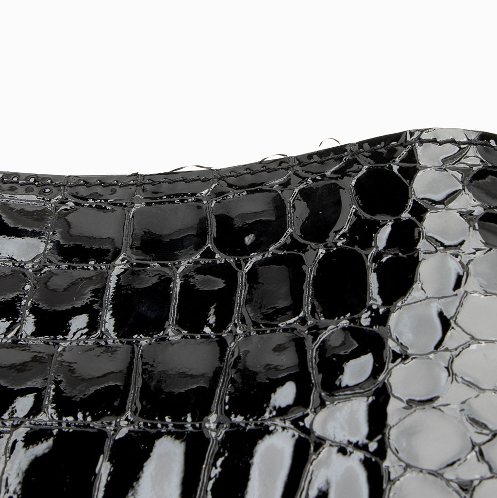 Saint Laurent Patent Croc Embossed Suzanne Medium Hobo (SHF-ob9qRW)