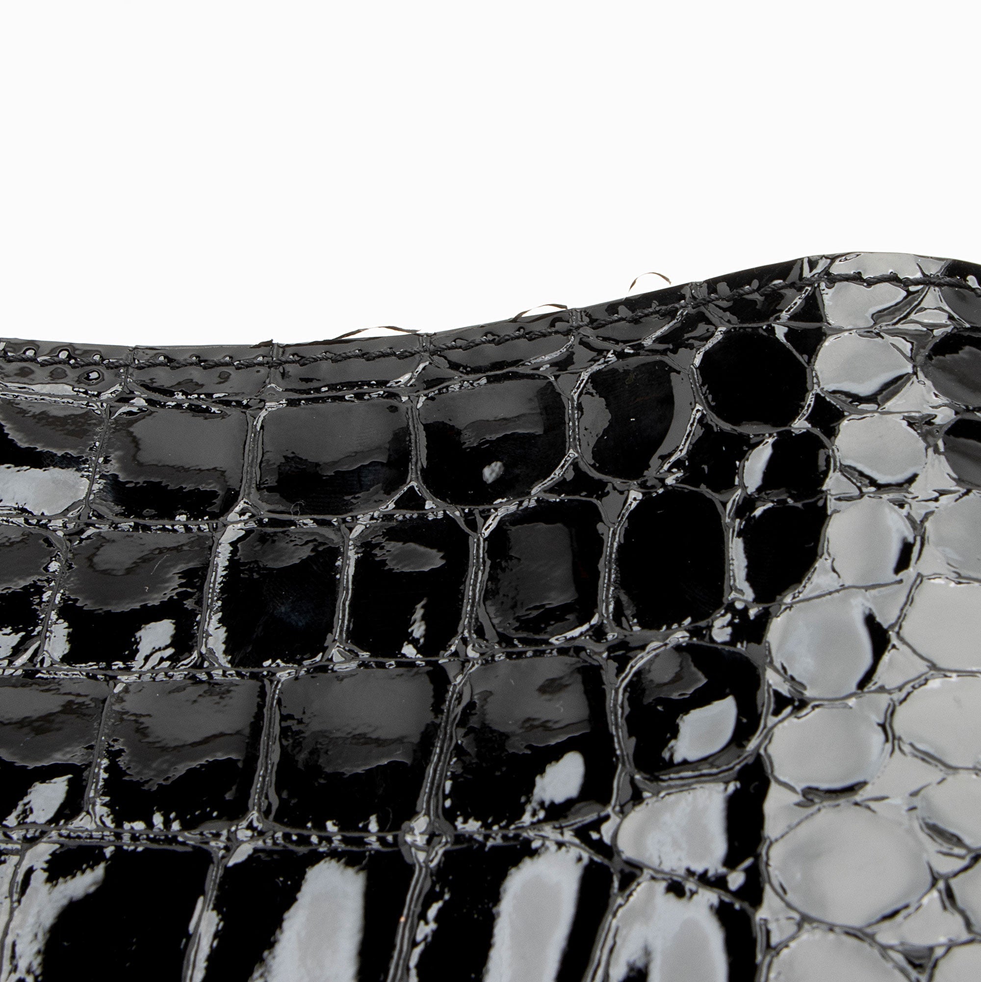 Saint Laurent Patent Croc Embossed Suzanne Medium Hobo (SHF-ob9qRW)