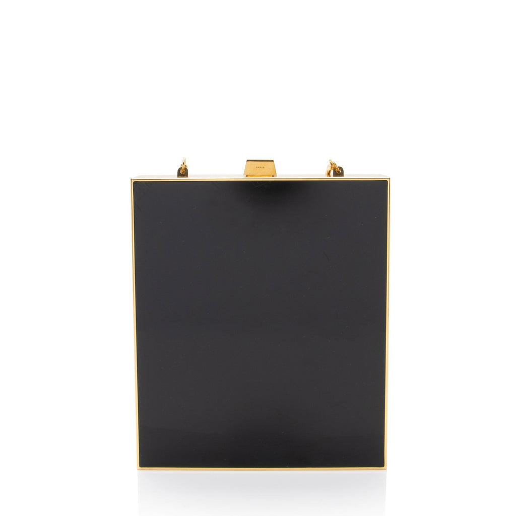 Saint Laurent Plexiglass Minaudiere Tuxedo Monogram Box Shoulder Bag (SHF-neNwyi)