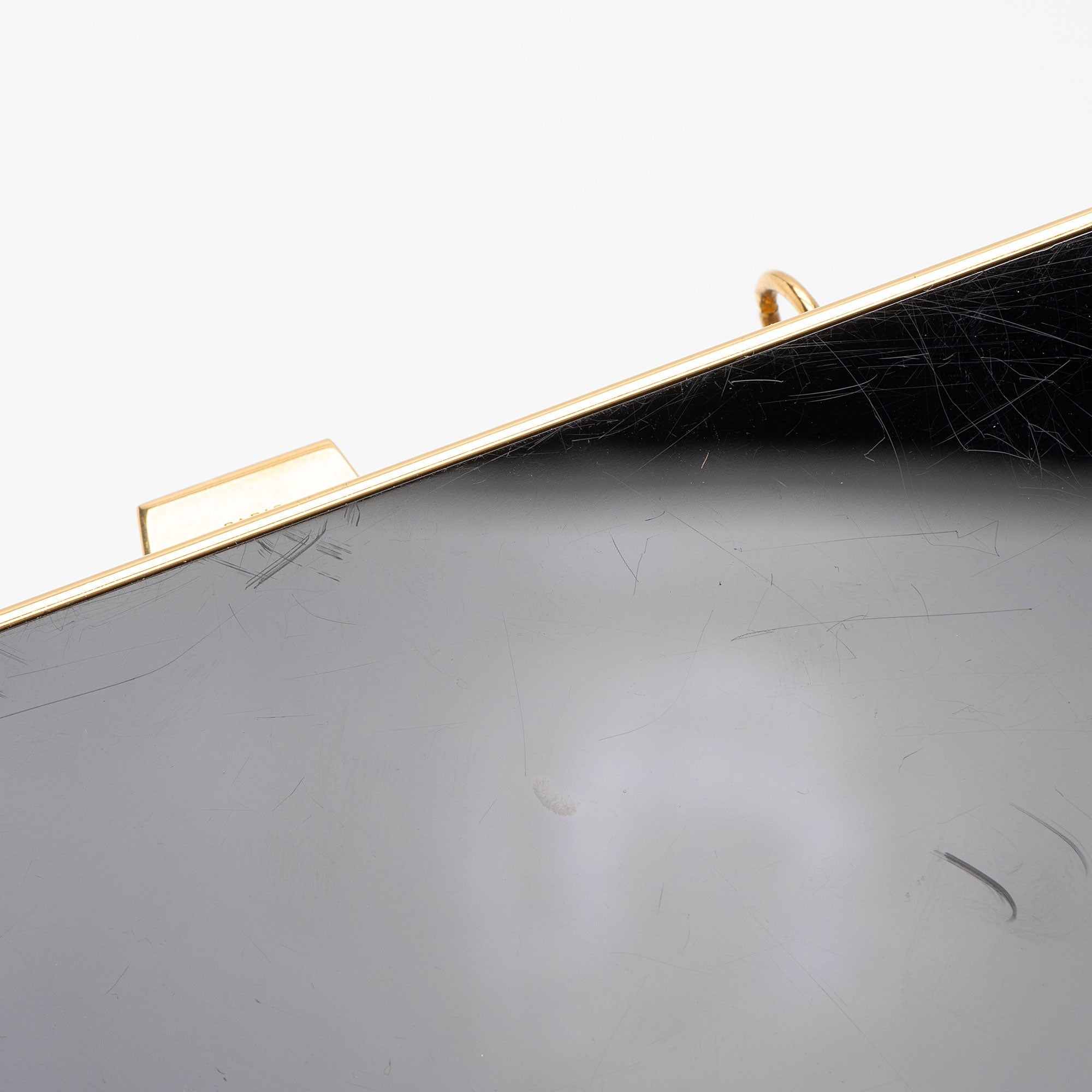 Saint Laurent Plexiglass Minaudiere Tuxedo Monogram Box Shoulder Bag (SHF-neNwyi)