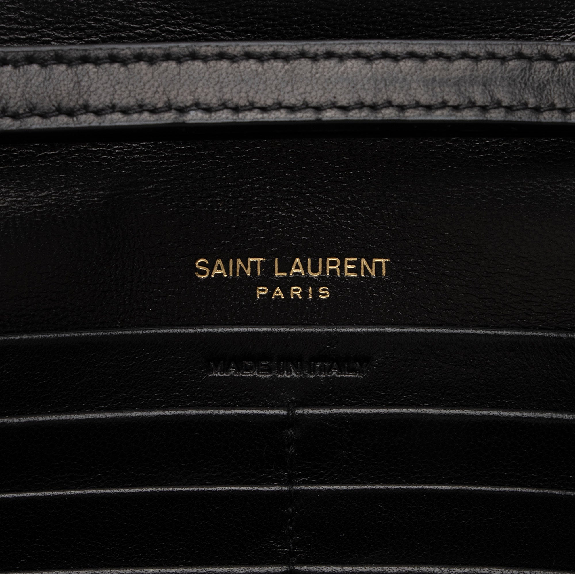 Saint Laurent Quilted Lambskin Monogram Cassandre Chain Wallet (SHF-4bOtX7)