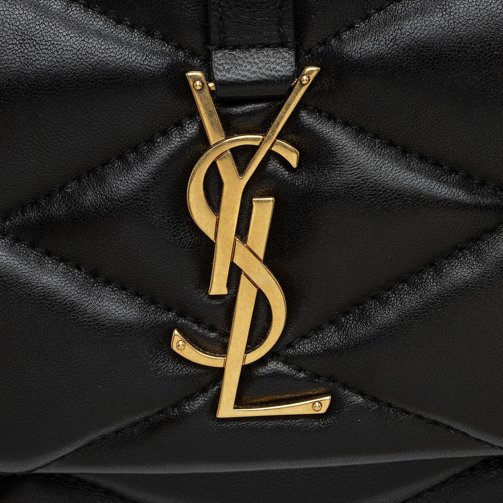 Saint Laurent Quilted Lambskin Monogram Le 57 Hobo (SHF-46zvkL)
