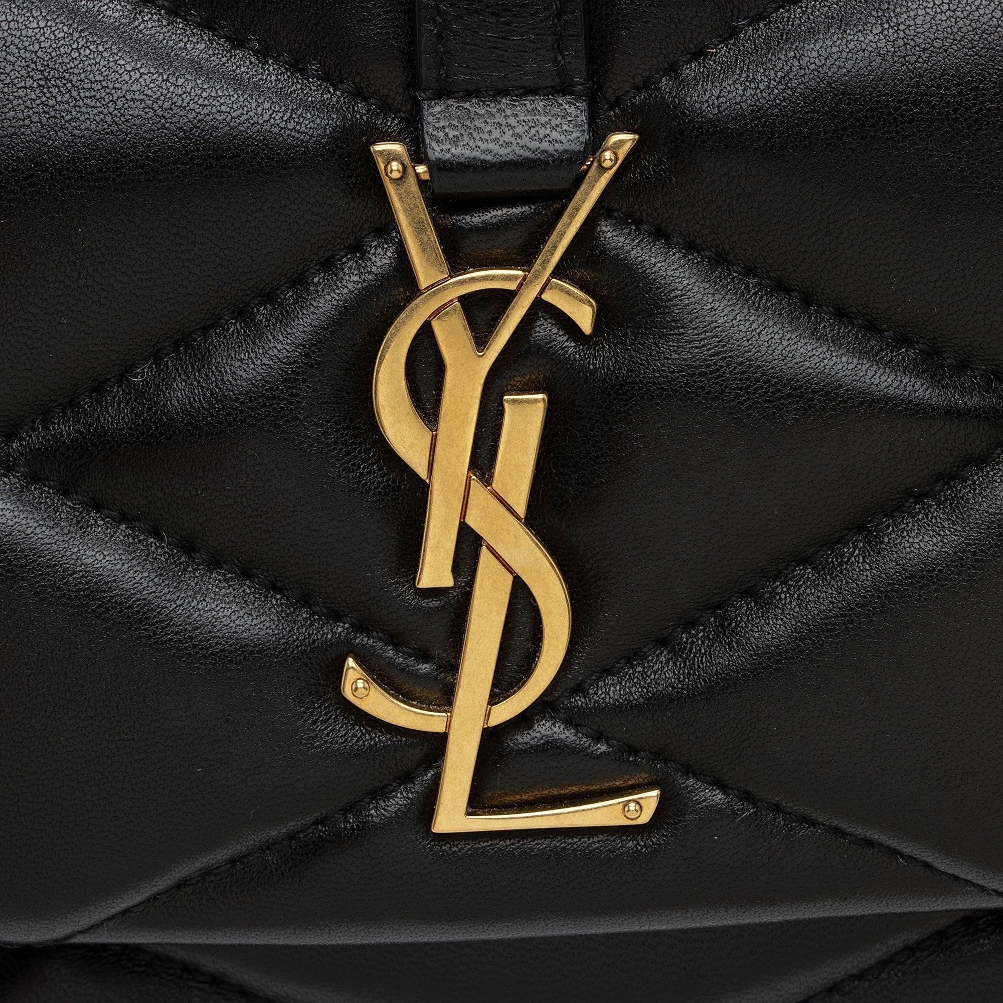 Saint Laurent Quilted Lambskin Monogram Le 57 Hobo (SHF-46zvkL)