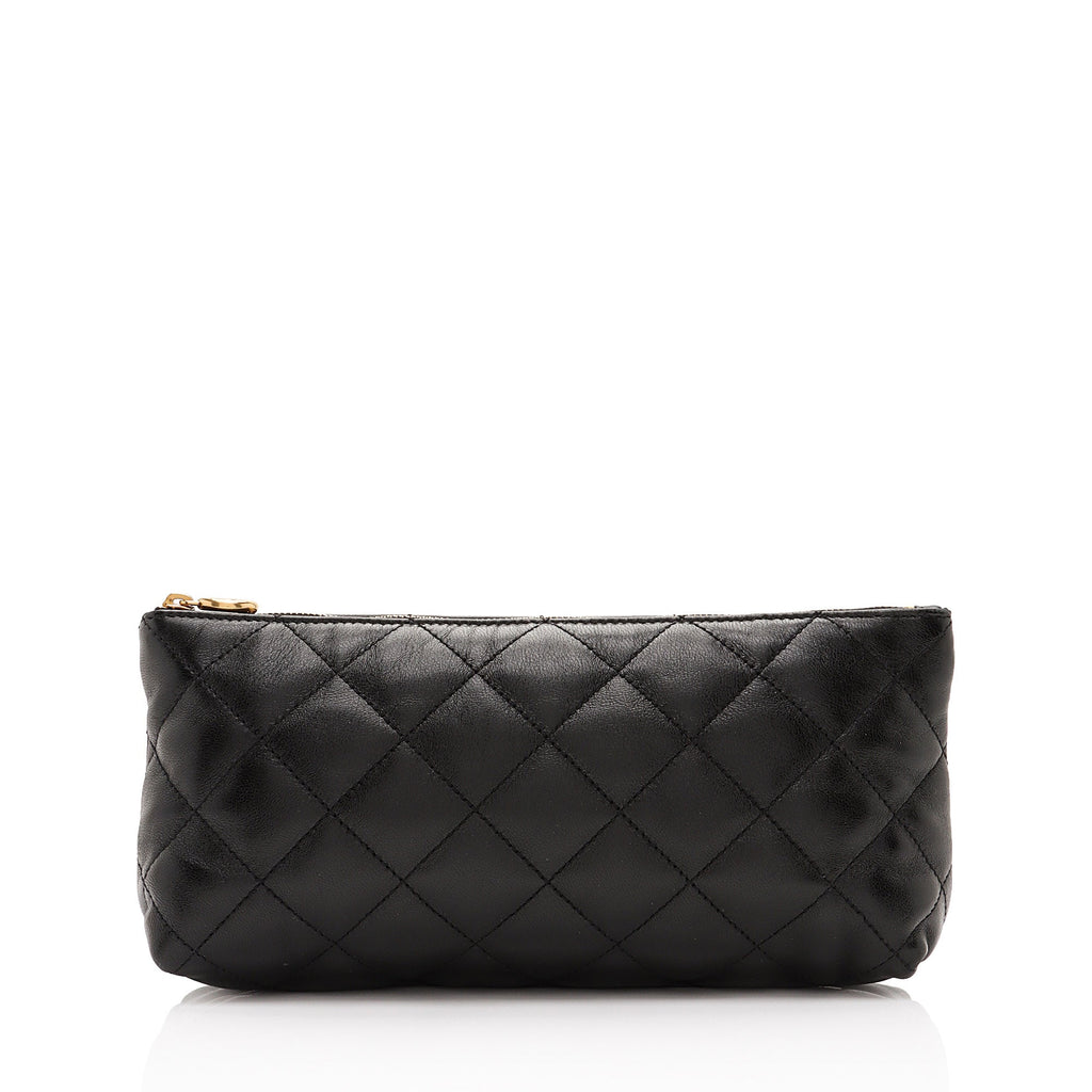Saint Laurent Quilted Lambskin Pouch (SHF-ixv7Bg)