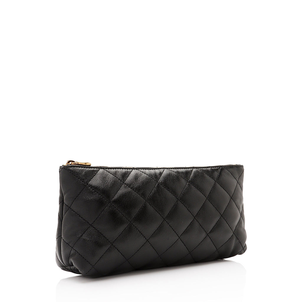 Saint Laurent Quilted Lambskin Pouch (SHF-ixv7Bg)