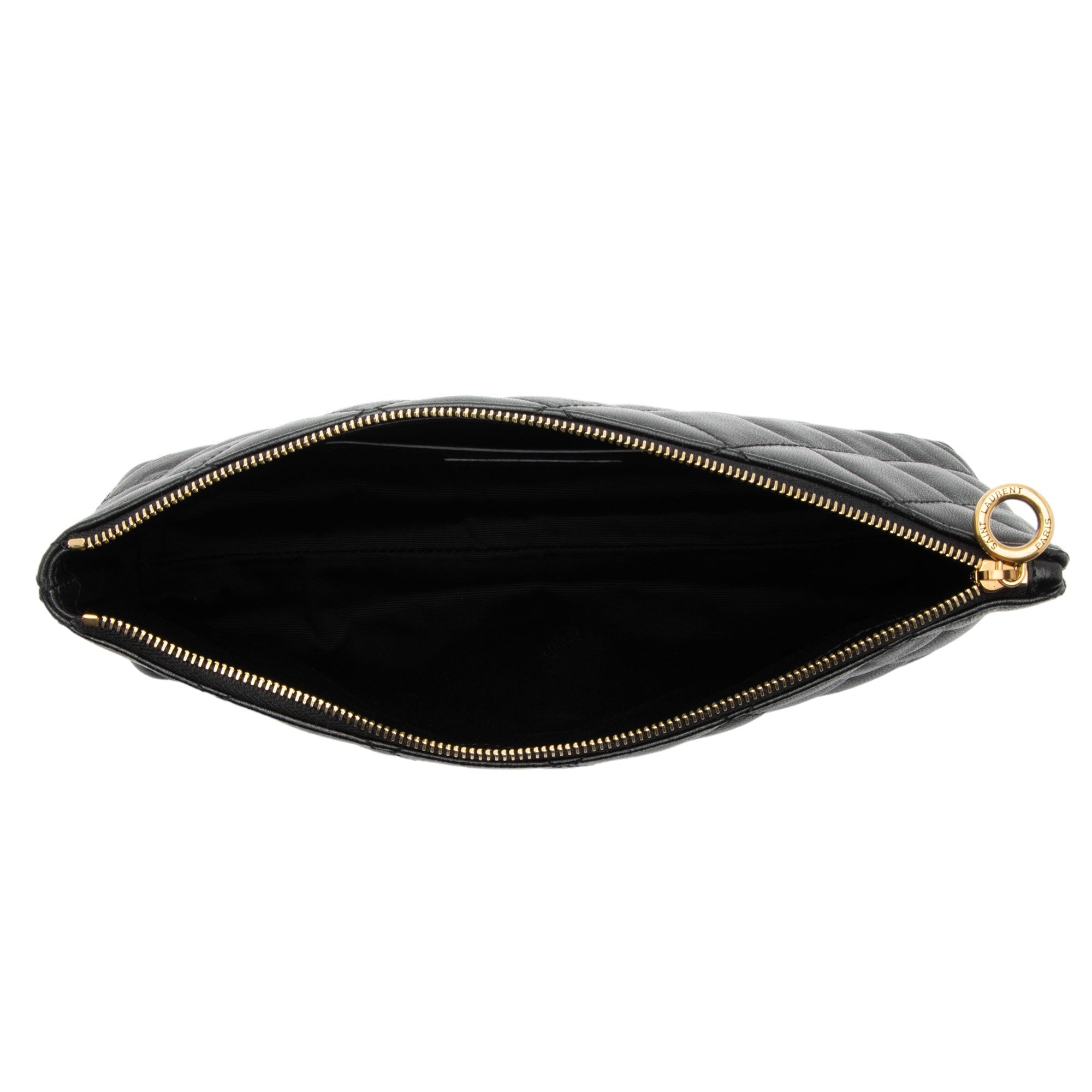 Saint Laurent Quilted Lambskin Pouch (SHF-j2MZSD)