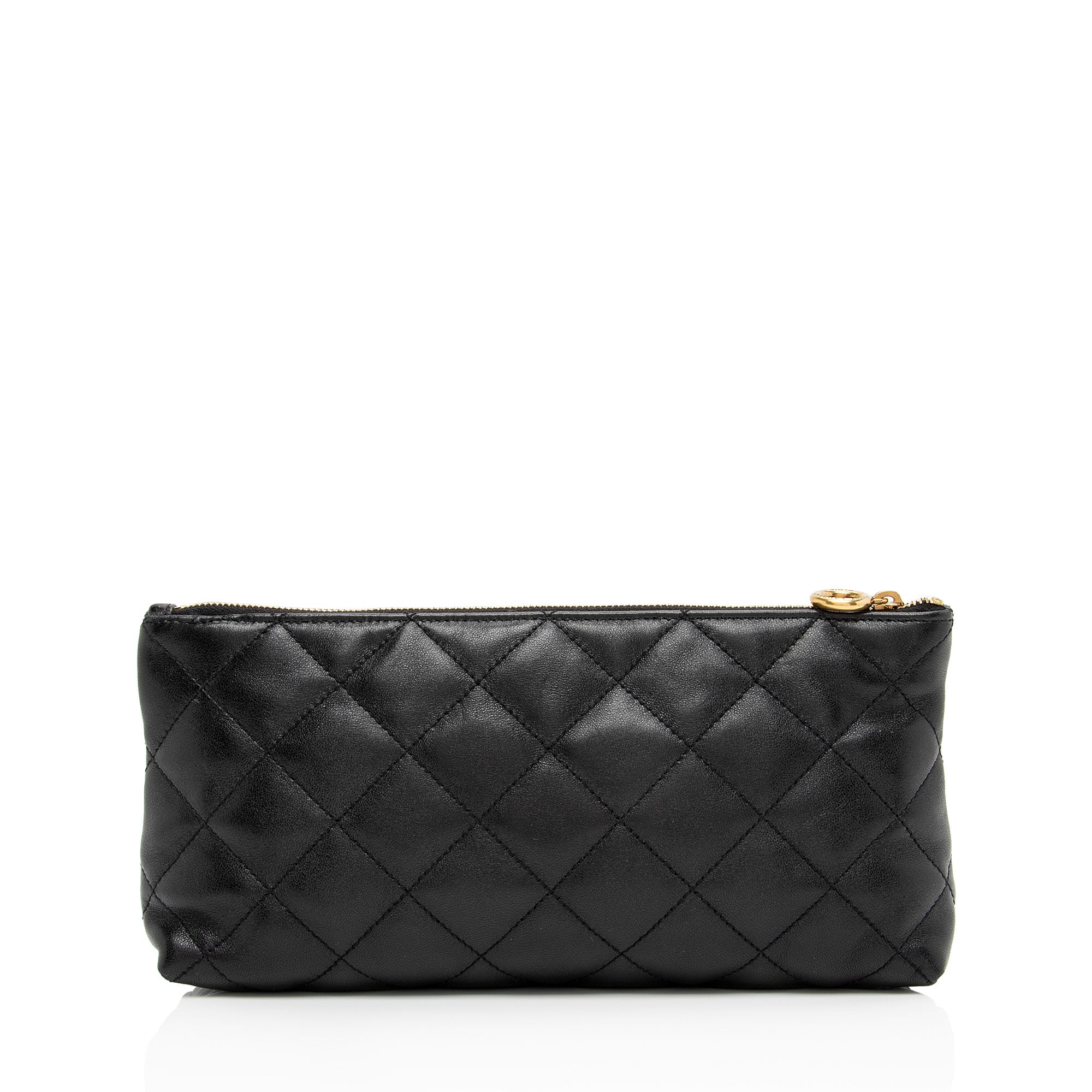 Saint Laurent Quilted Lambskin Pouch (SHF-wmqUwV)